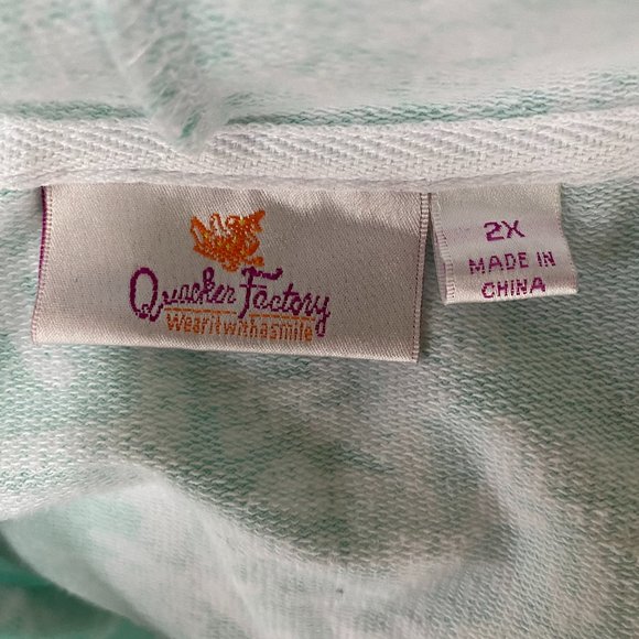 Quacker Factory Coastal Beach Starfish Rhinestone Zip Coverup Lounge Hoodie-2X - Picture 15 of 16